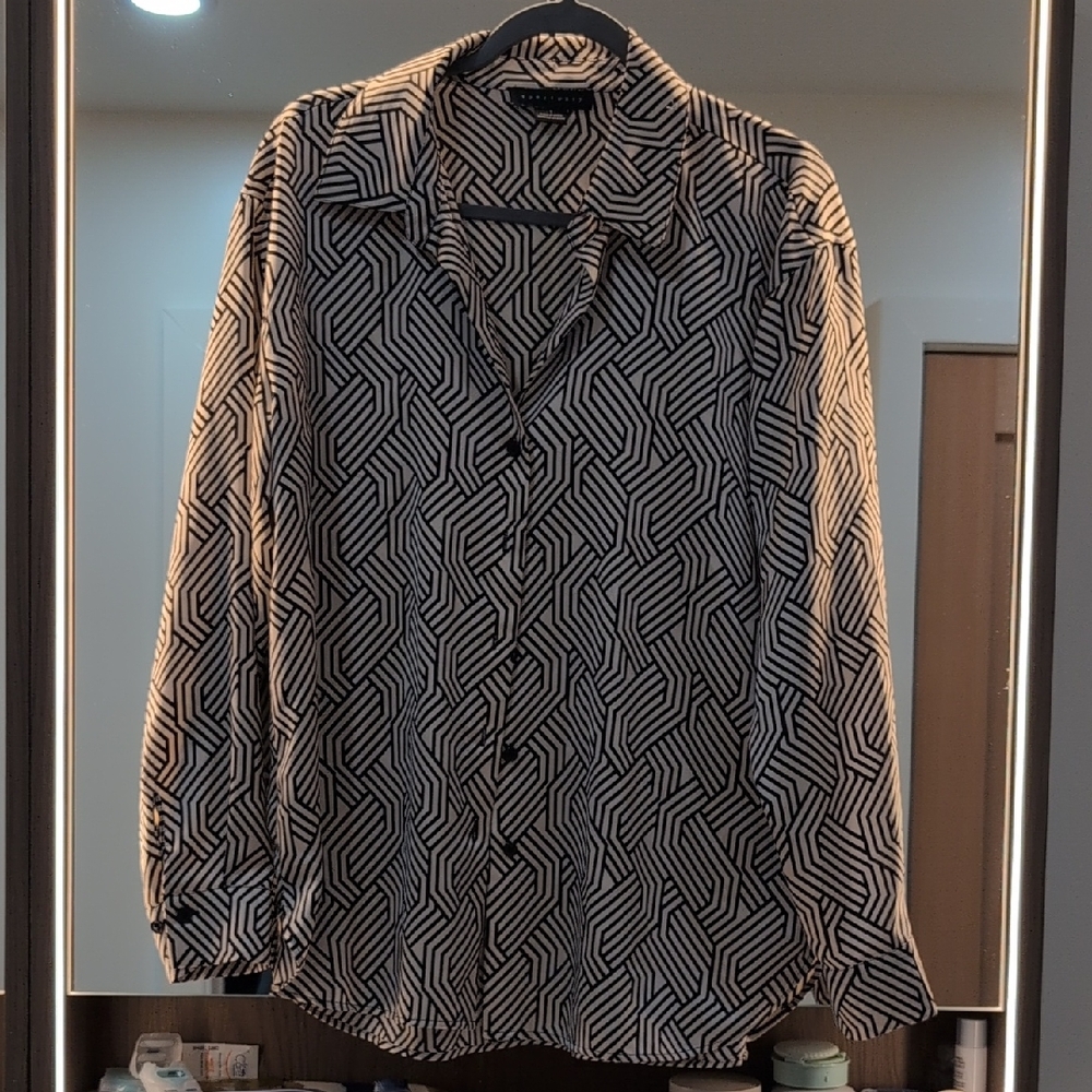 Sanctuary Black and White Patterned Men's Shirt